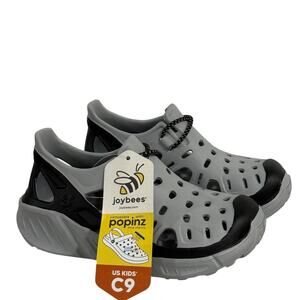 Joybees Kids Skate Sneaker Slip On EVA Water Shoe Gray Black Comfort Sz C9 NWT